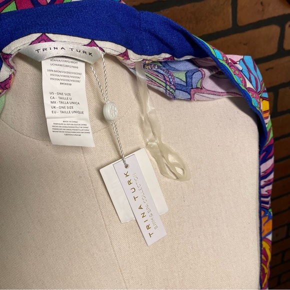 NWT Trina Turk Paradise Plume Kimono Cover Up - Picture 10 of 11